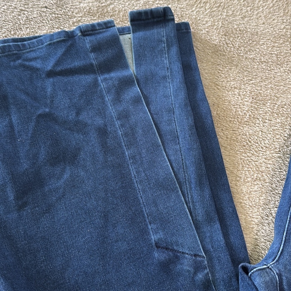 Soft Surroundings Boho chic Flare Split V Tummy Control Straight Leg Jeans‎ - Picture 4 of 9